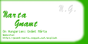 marta gnamt business card