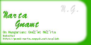 marta gnamt business card